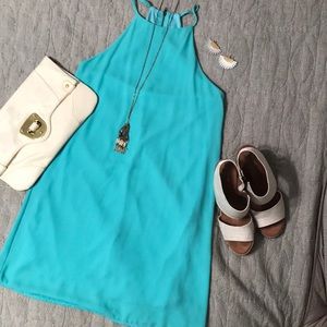 Versatile lightweight light turquoise dress